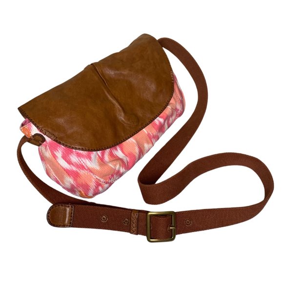 LUCKY BRAND HIPPIE BOHO CROSSBODY Pink and Brown - Picture 2 of 12